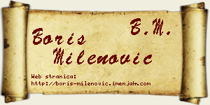 Boris Milenović vizit kartica